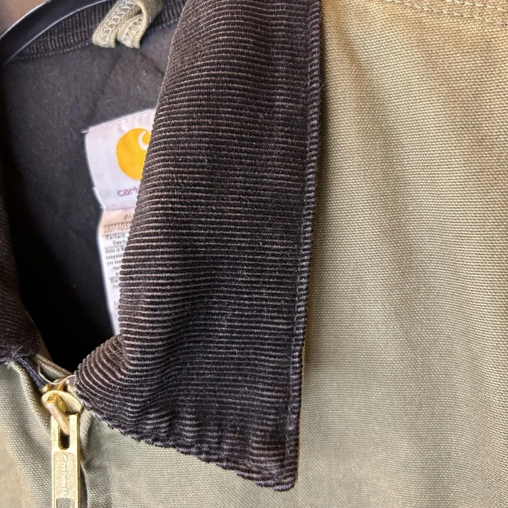 Carhartt Santa Fe Jacket J14 LOV Mens XL Olive Green Duck Canvas Quilted